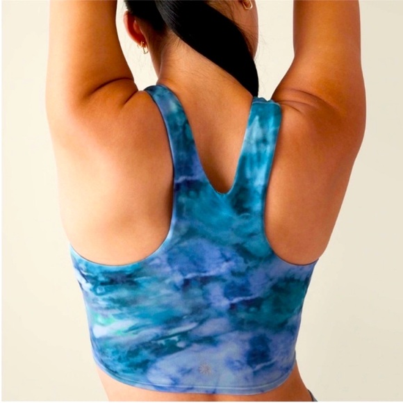 ATHLETA Conscious Crop Printed Bra A-C, Solarize Chrome Blue NWT - Picture 10 of 12